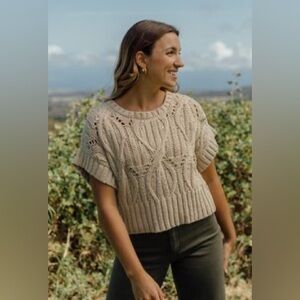 Neuflora Textured Knit Tan Sweater